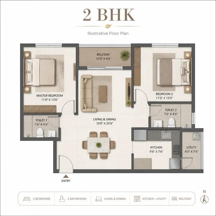Abhee Hennur 2bhk