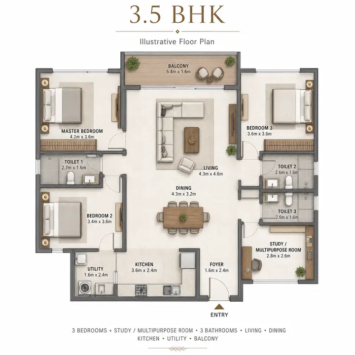 Abhee Hennur 3p5bhk